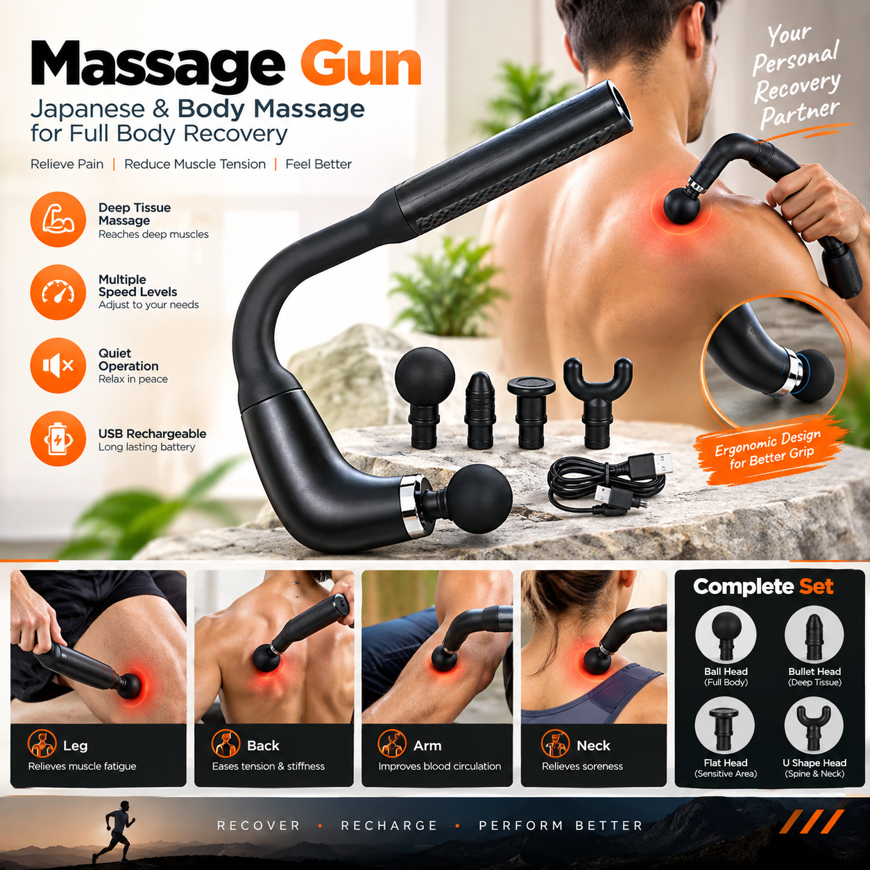 Massage Gun | Japanese & Body Massage for Full Body Recovery